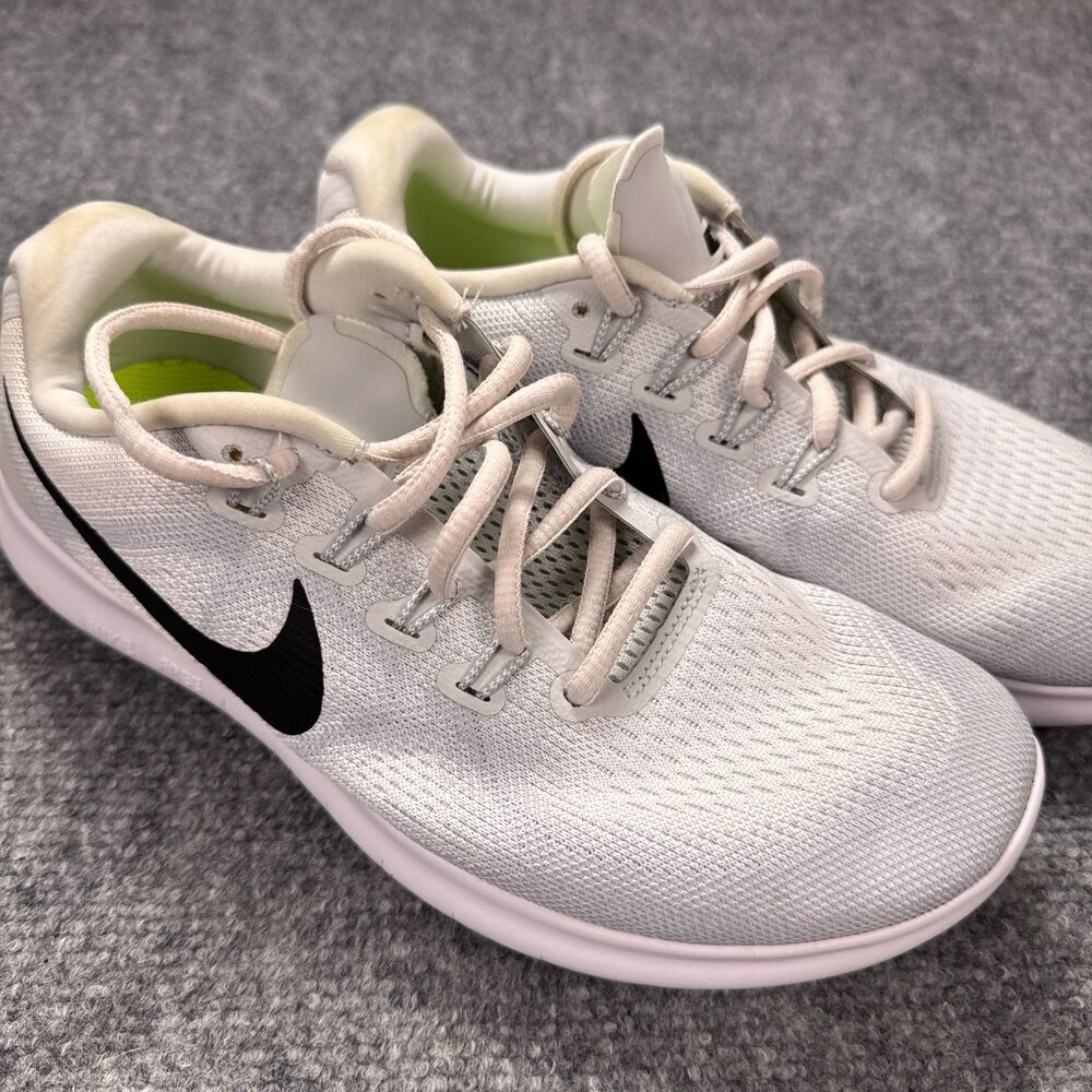 Nike Free RN 2017 Womens Size 8.5 White Black Athletic Running Shoes Sneakers - Picture 1 of 13